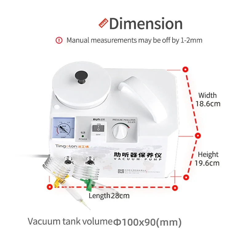 ABS Metallic Materials Hearing Aid Professional Maintenance Cleaner Dryer Vacuum Pump Instrument