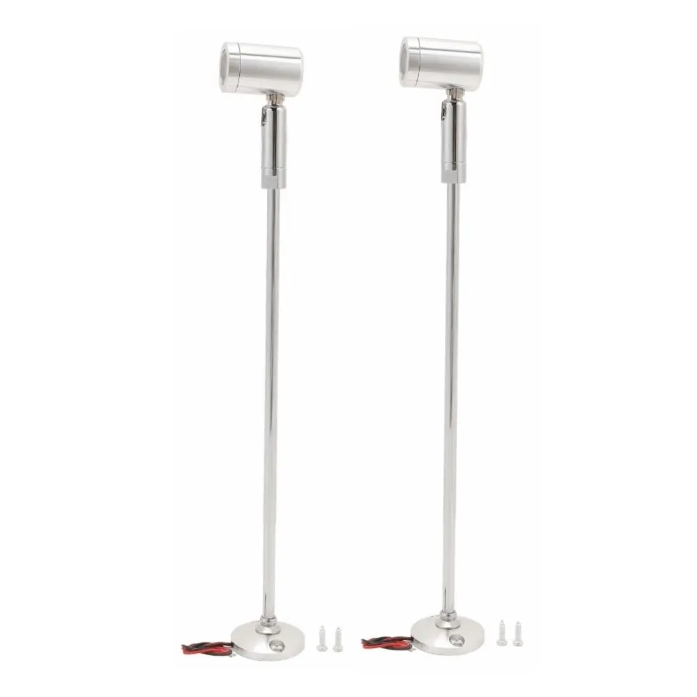 2 Pack 1W Mini LED Spotlight DC 12V Hard Wired LED Accent Light Aluminum Alloy Adjustable Angle Upright Mini Spotlight