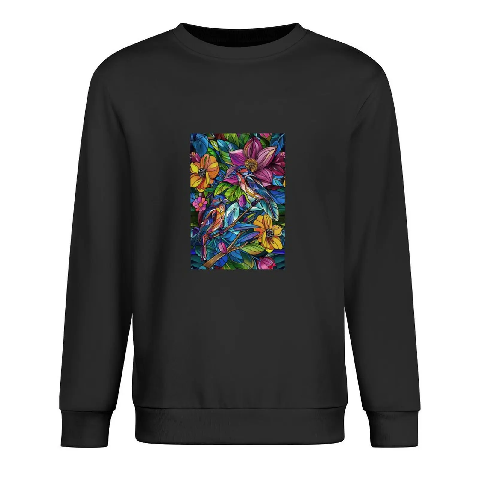 

Colorful Glass Birds Pullover autumn new products mens clothing autumn tracksuit graphic sweatshirts