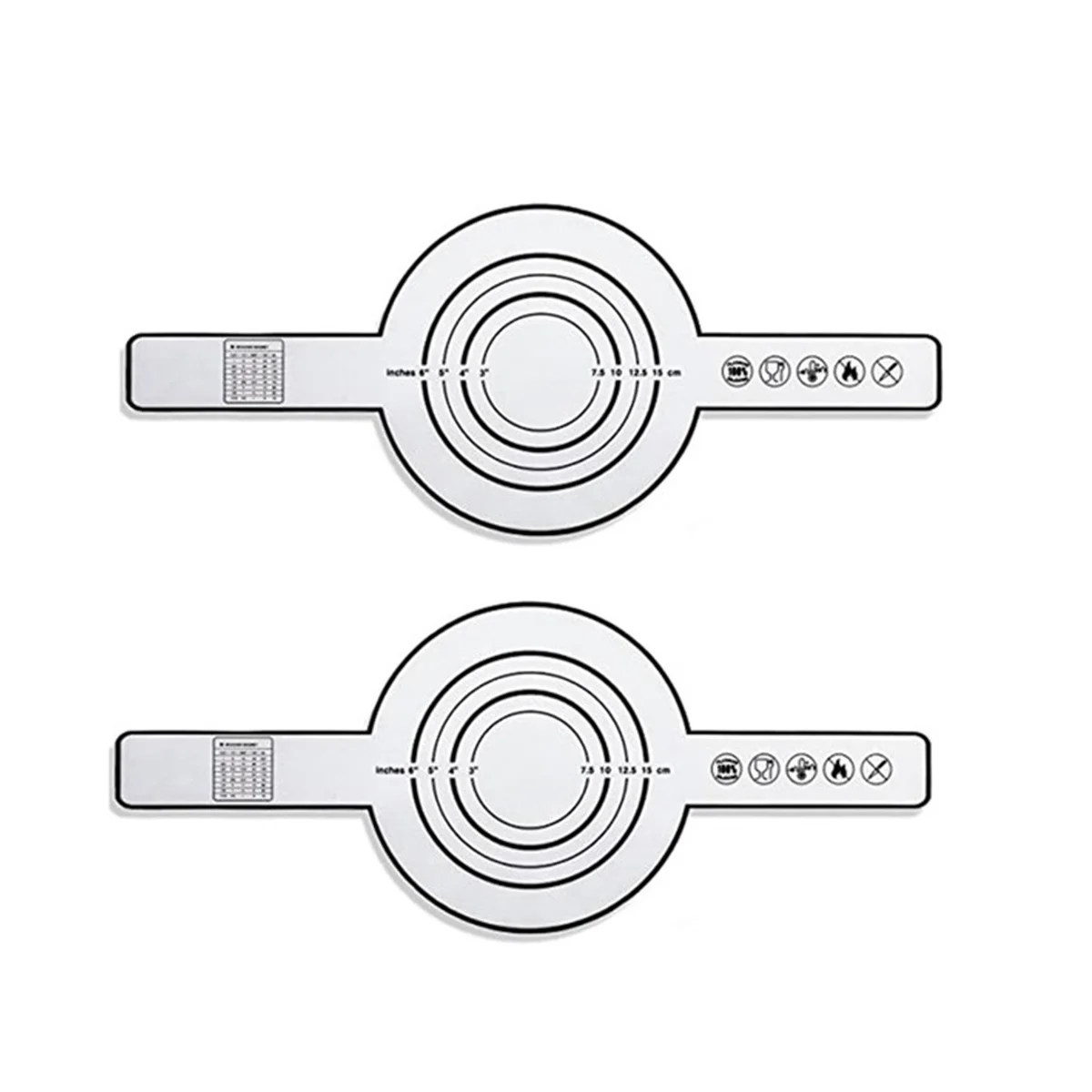 Tappetino da forno in silicone da 2 pezzi per forno olandese, tappetino da forno antiaderente con manico lungo, fogli riutilizzabili da 8,3 pollici, nero