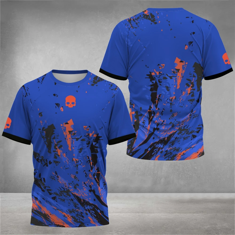 Summer Gym Men\'s T-Shirts Crew Neck Short Sleeve Colourful Print Tennis Running T-Shirt Casual Comforts Outdoor Sportswear Tops