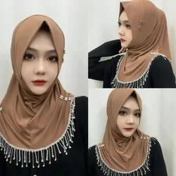 Muslim Hat Easy Hijabs for Women, Tassels Chains, Luxury Wears