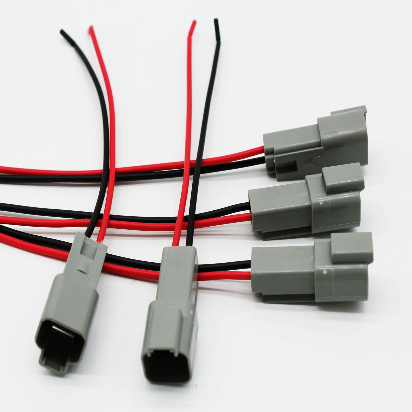 5/pcs  8cm 2 Pin Auto Waterproof Wire Harness Male Female Grey Waterproof Connector Plug