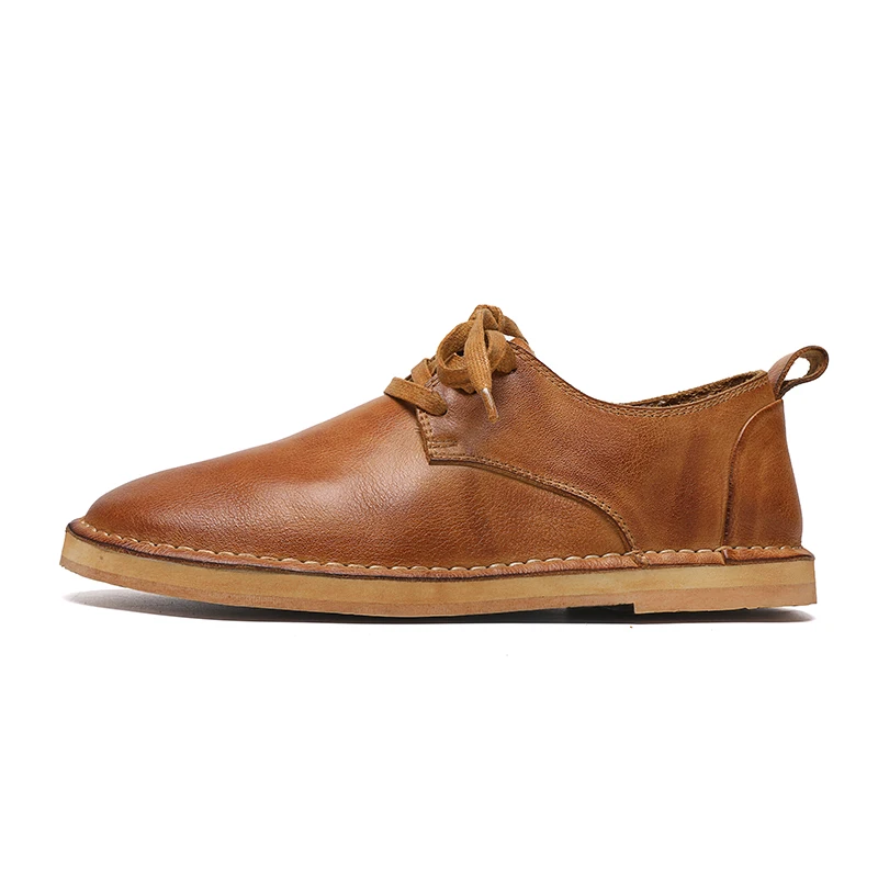 High-end Genuine Leather Fisherman Shoes Handmade Cowhide Men Retro Casual Shoes Zapatos Mocassin Homme