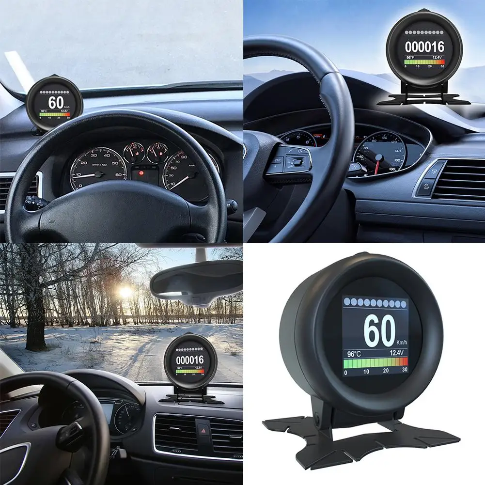 

X60 HUD Автомобильный бортовой дисплей на лобовом стекле универсальное быстрое отображение напряжения в воде дисплей для скорости автомобиля дисплей температуры аксессуары цифровой E3Y9