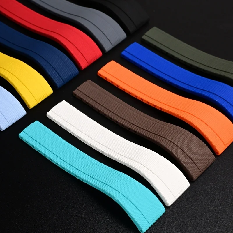 Cuttable Texture FKM Fluororubber Strap 20 21 22mm for Rolex Submariner GMT Daytona Water Ghost Replace Watchband Accessory