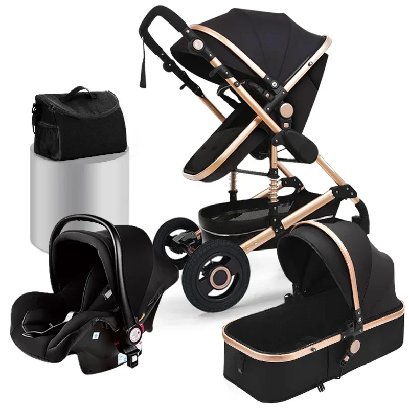 Coches Para Bebes. 3-in-1 Combination Baby Pram Pushchair With Car Baby Seat Travel System Baby Stroller 3 In1 With Car Seat