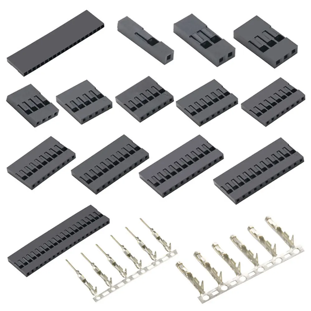 

TJC8 Dupont Plastic Shell Plug 2.54mm Single Row Dupont Connector 1P/2P/3P/4P/5P/6P/7P/8P/9P/10P/11P/12P/20P Housing Female Pin