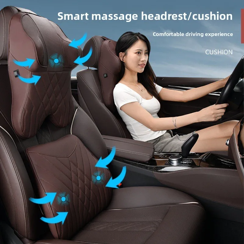 

Car massage headrest, neck pillow, waist rest, car memory cotton waist rest