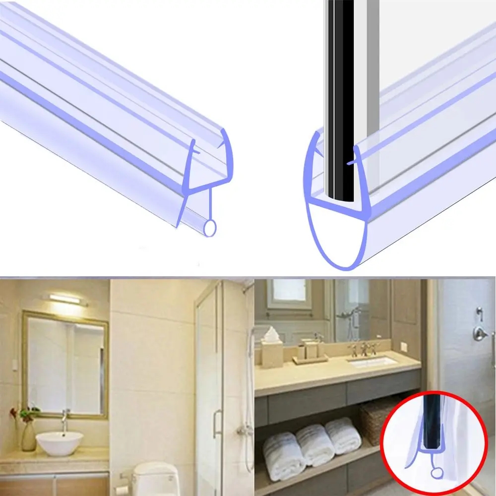Useful Rubber Bathroom Bath Screen Prevent Water Baffle Sealing Strips Window Seal Glass Door Weatherstrip Bath Screen