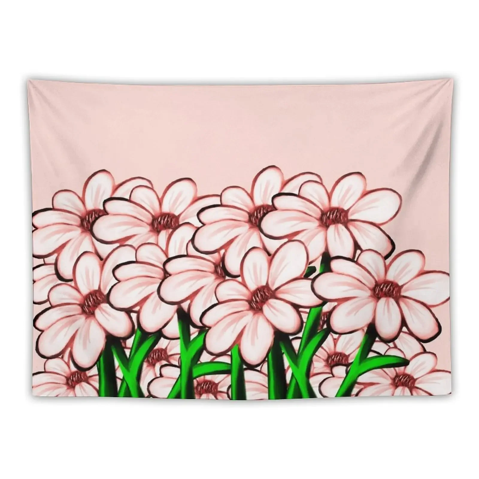 Flowers in Peace in pink Tapestry Custom Wall Decor Hanging On The Wall Tapestry