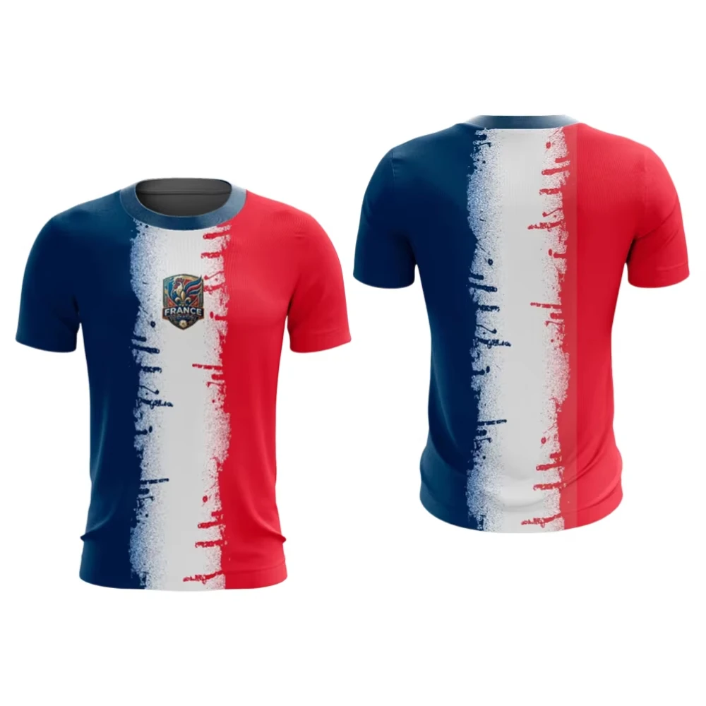 Summer France Rooster Casual 3D Tops Men T Shirt Women Tee Boys Top Children Parent Child Quick Dry Short Sleeves Kids Tshirt