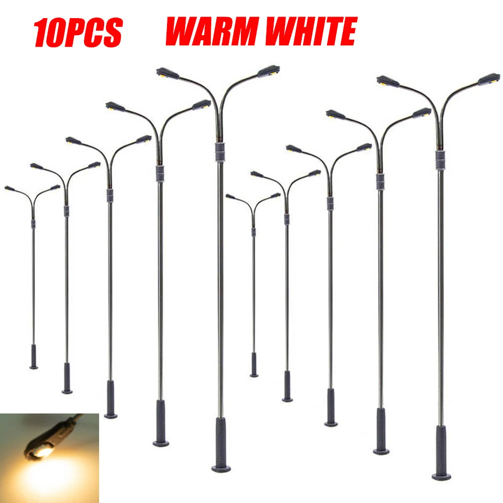 LAMPADAIRE FERROVIAIRE MODÈLE échelle HO 187 avec DEL blanches chaudes