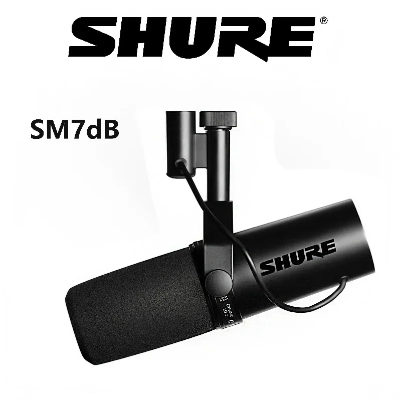 SHURE SM7dB Professional Dynamic Studio Microphone Built-in Preamp Cardioid XLR Vocal Mic for Podcast Streaming Sm7db