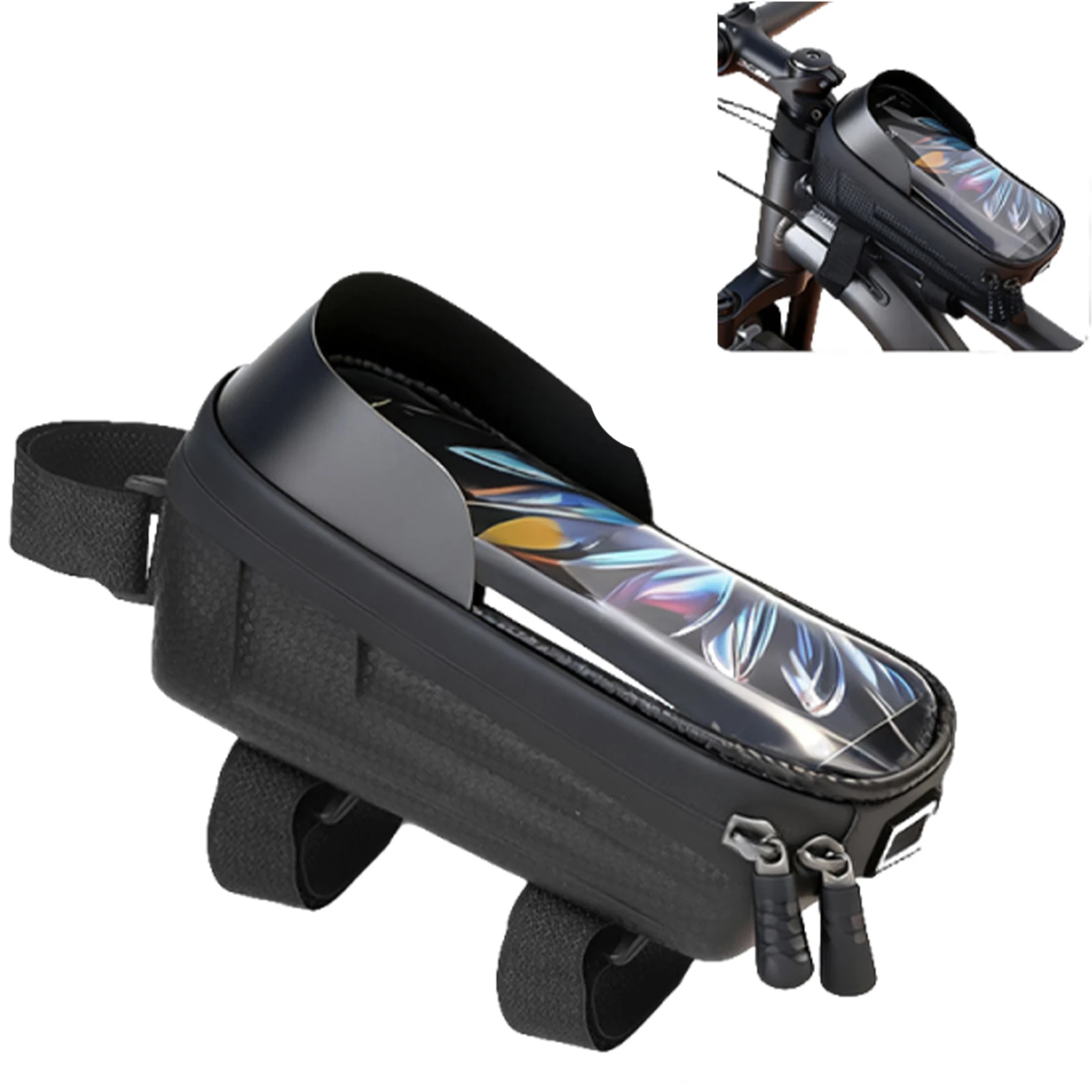 

Велосипедная сумка на раму из ПУ с жестким корпусом, водонепроницаемая, с сенсорным экраном, защита от царапин, для смартфонов