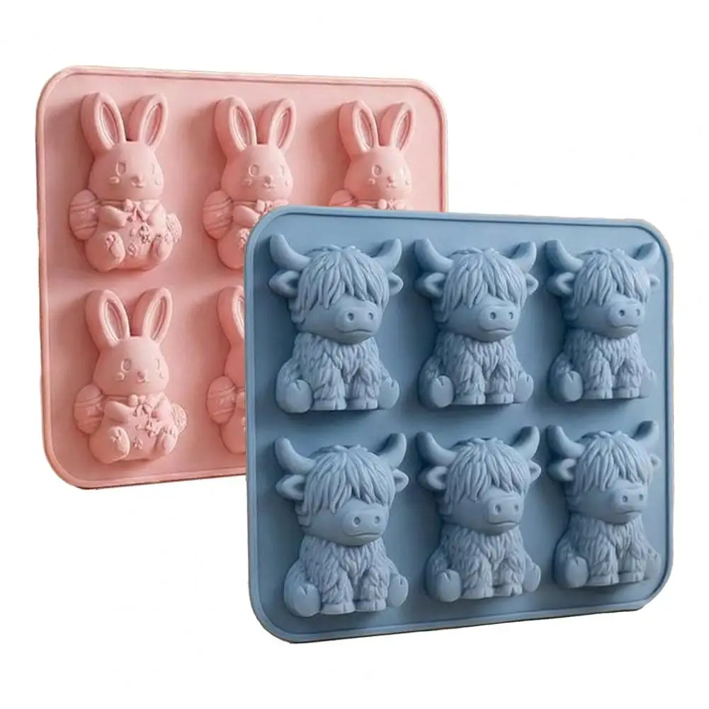 

Creative Bunny Ice Block Mold,3D Silicone Ice Tray Food-Grade Safe for Baking Chocolate Cake Jelly Fondant Biscuit Candy