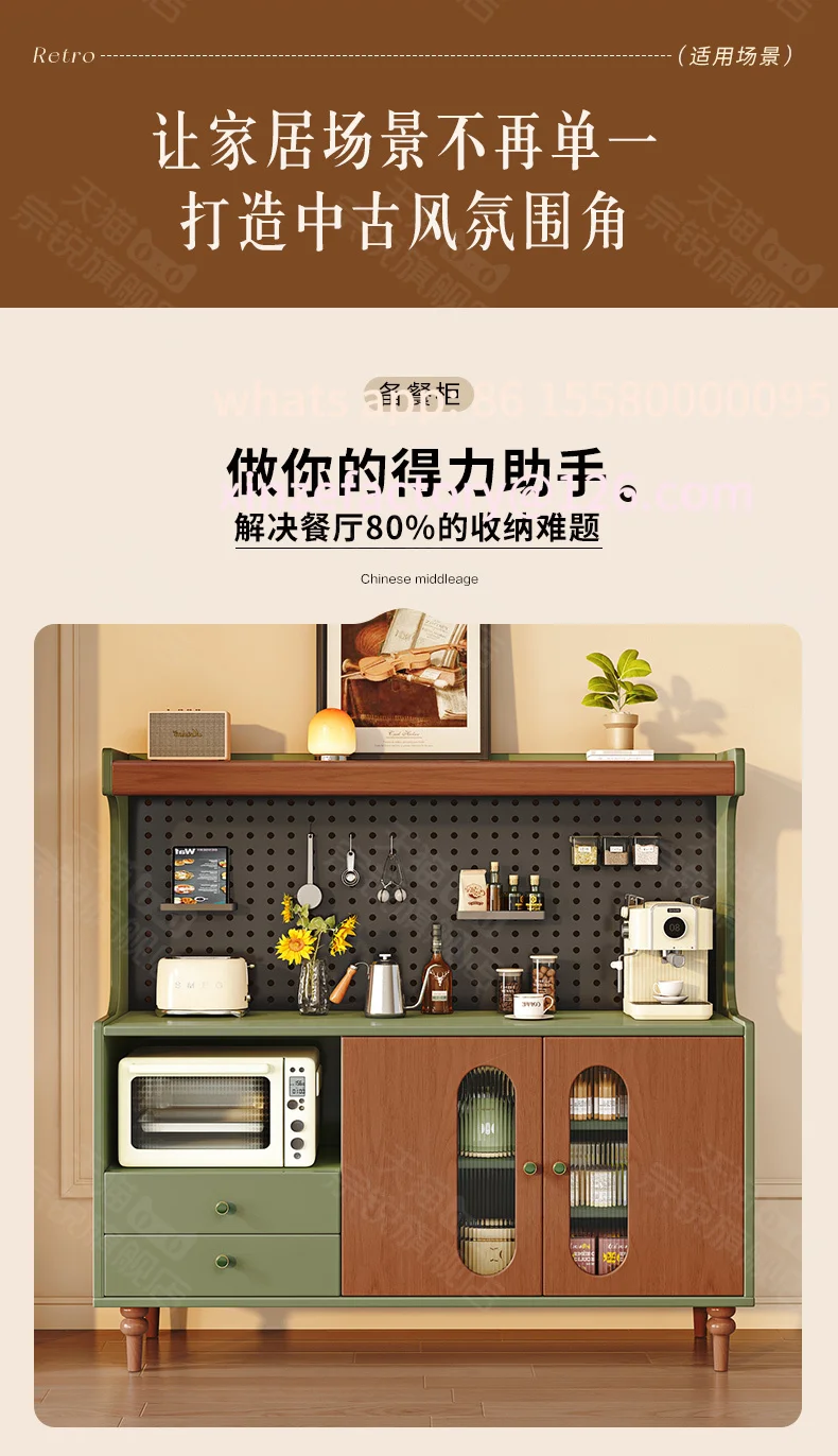 Customizable retro side cabinet integrated against the wall