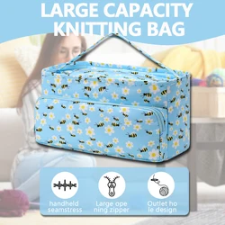 Hot Empty Yarn Storage Bag Portable Knitting Tote Travel Bags Waterproof Sewing Tool Accessories Crochet Hooks Knitted Bag Gift