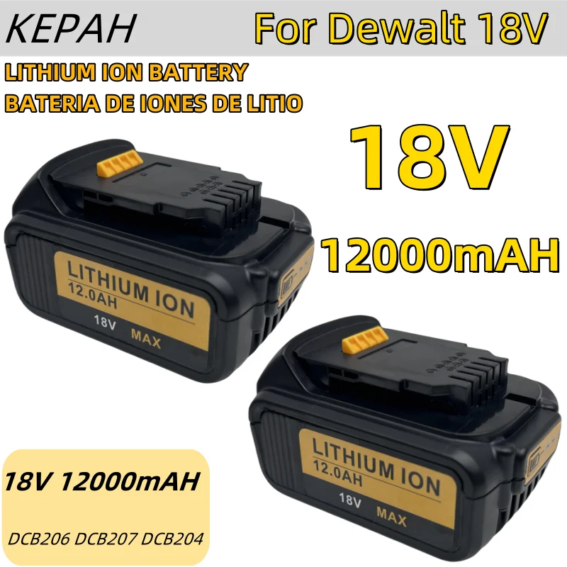 12000mAh Battery DCB200 MAX For Flexvolt For Dewalt DCB606 DCB205 DCB206 DCB209 DCB182 Power Tool Battery 20V/60V Battery