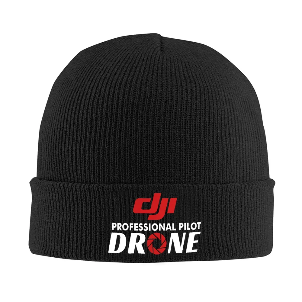 New DJI red logo professional drone pilot Men Women Unisex Knitted Hat Beanie Pullover Cap Winter Thermal Warm Christmas Outdoor
