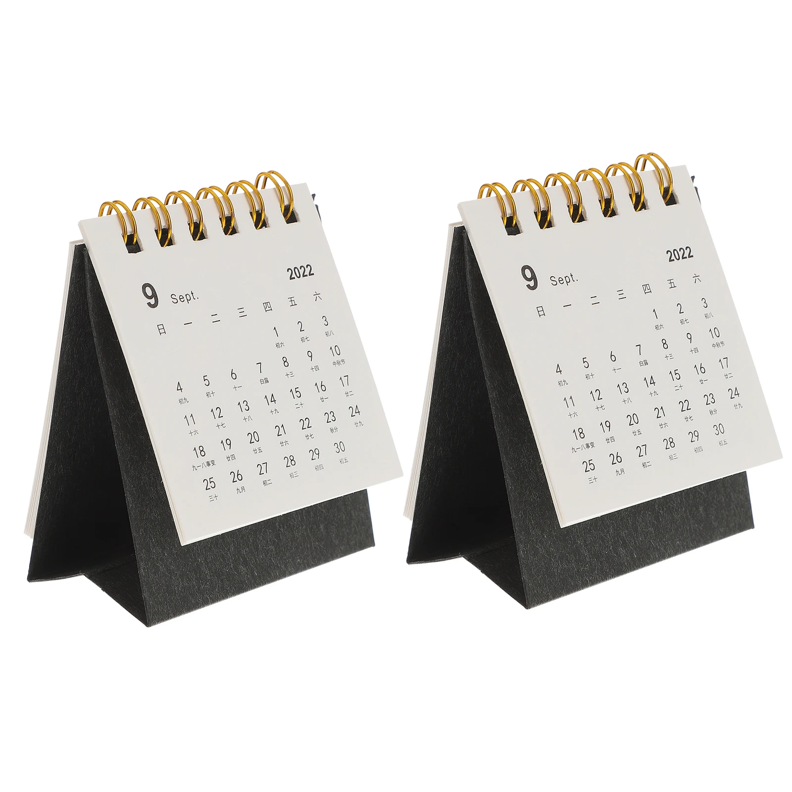 

2pcs 2022 Mini Desk Calendar Paper Smooth Handfeel Practical Daily Planner Portable Home Office Decor