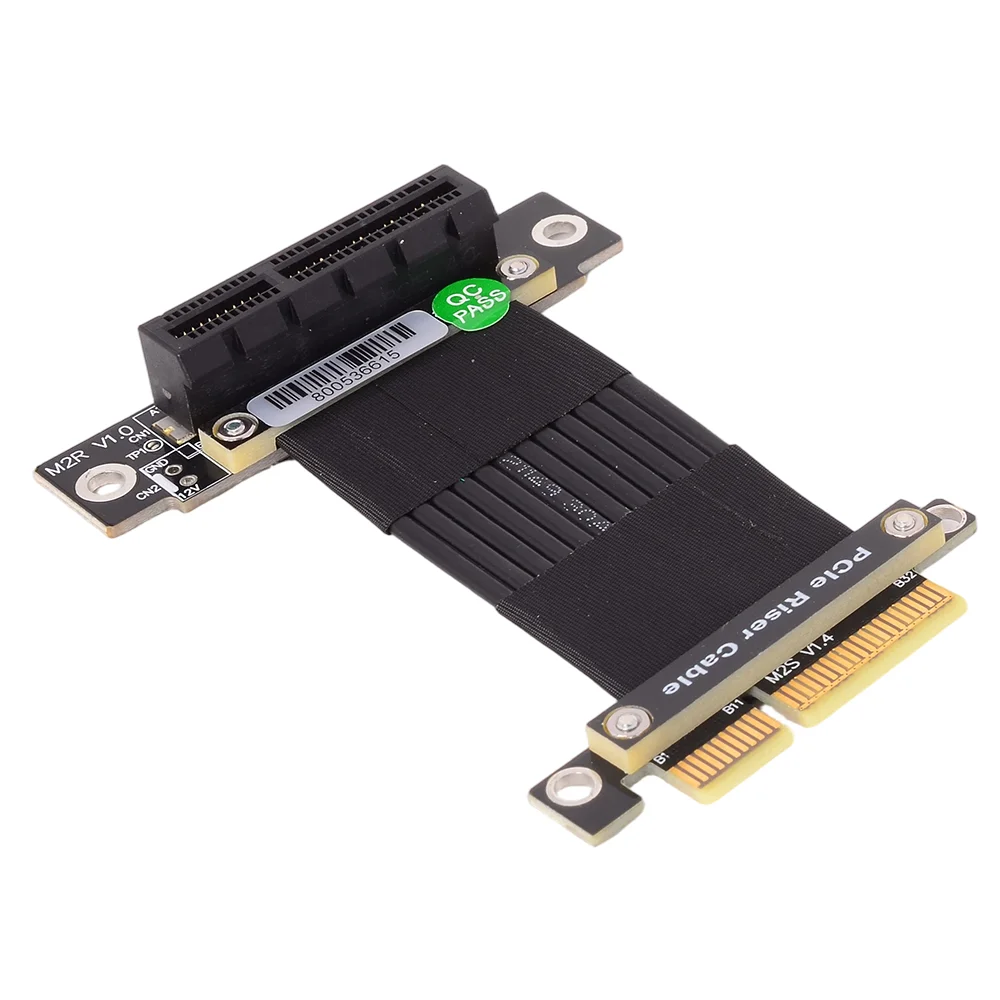 ADT-Link PCIe 4.0 x4 to x4 Riser Dual 90 Degree Right Angle Cable Flexible Extension Cable PCI Express GPU Card Ribbon Adapter