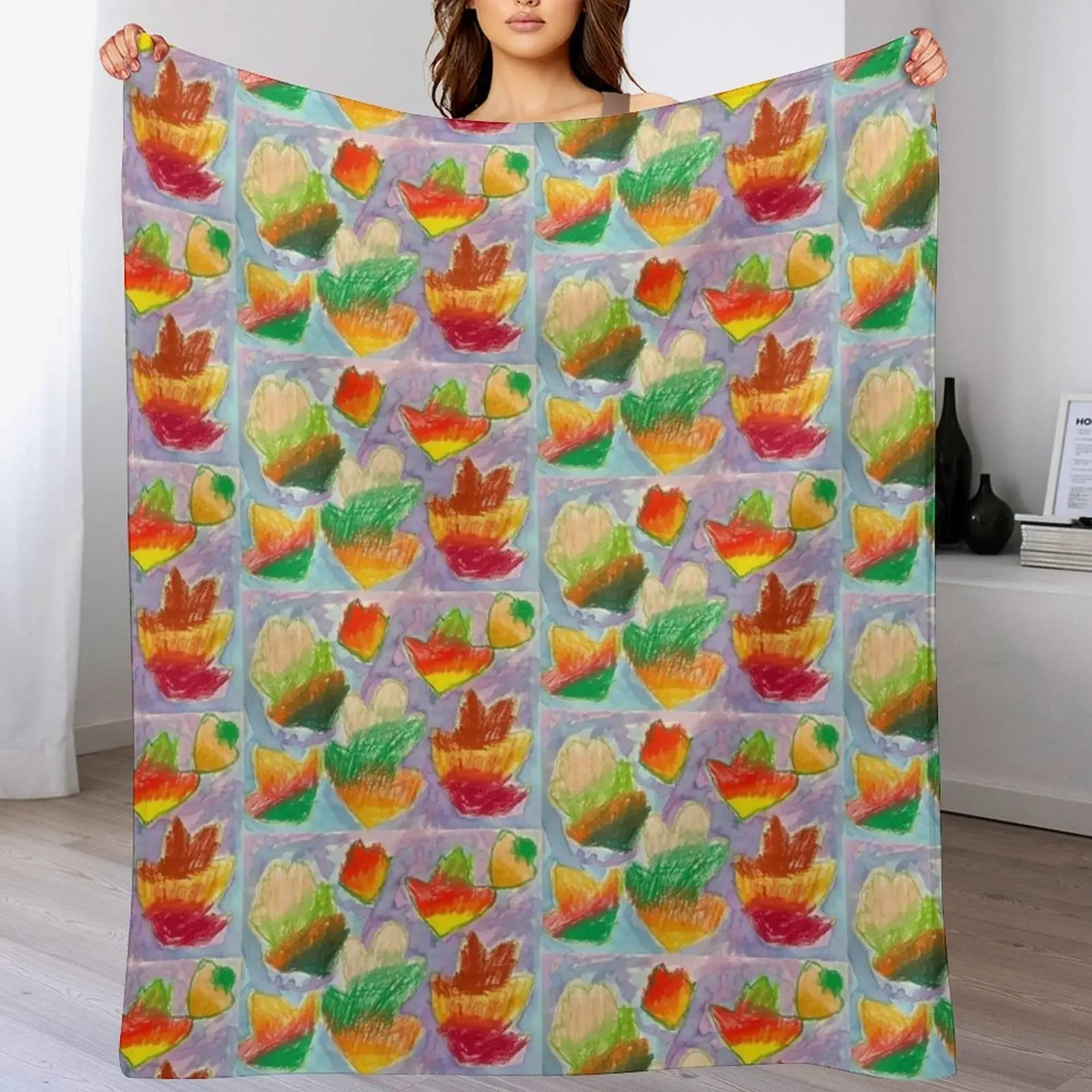 

Fall Leaves Throw Blanket Winter beds Flannel Fabric Moving Bed covers Blankets