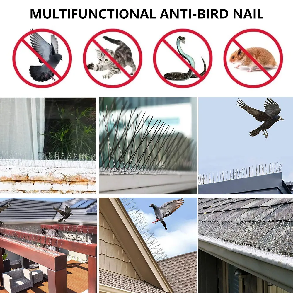 Pigeon Spikes and Bird Repeller Deterrent Anti Bird Pigeon Repellent Stainless Steel Anti Pigeon Spikes Bird Spikes יונים קוצים