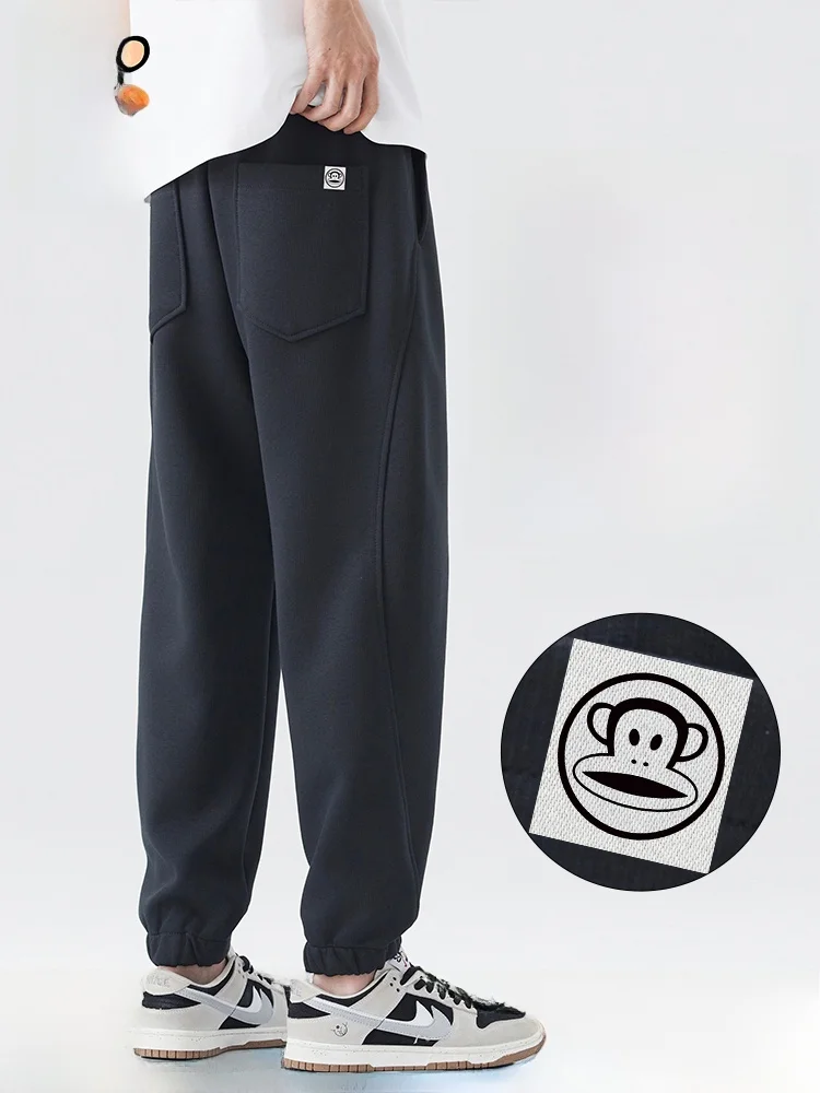 

Мужские повседневные трикотажные спортивные брюки Paul Frank свободного кроя, весна-осень, американский тренд, с манжетами, молодежные, для активного отдыха