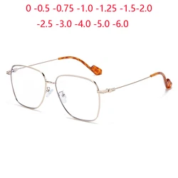 Metal Anti Blue Rays Anti Blue Rays Nearsighted Glasses Women Men Myopia Photochromic Prescription Spectacles 0 -0.5 -0.75 To -6