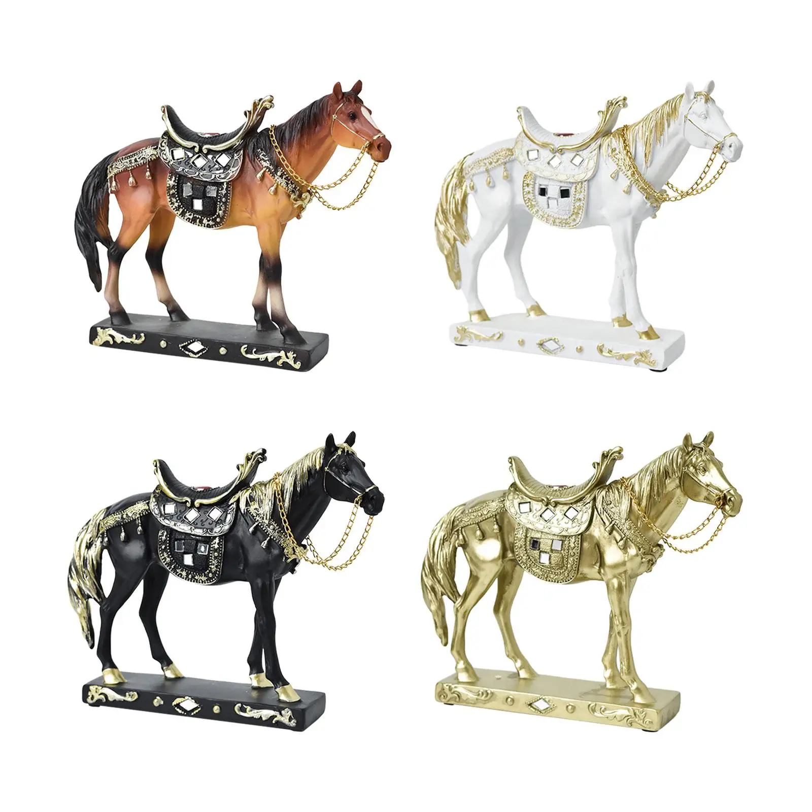 تمثال حصان ديكور طاولة زخرفة عمل فني هدية عيد ميلاد ديكور إبداعي