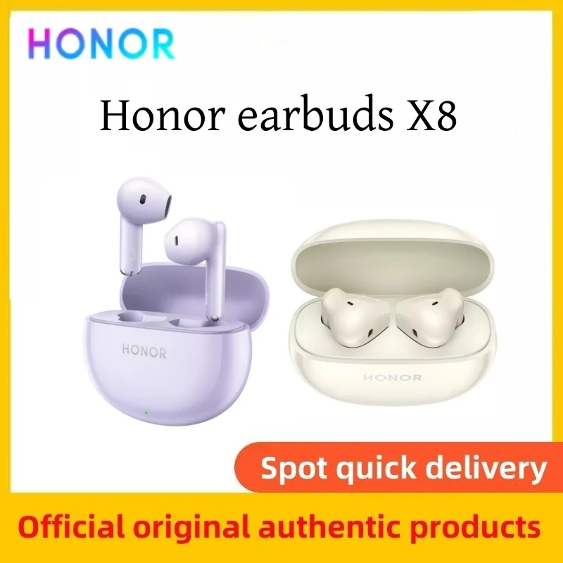 Наушники Honor Earbuds X8 с длительным временем работы от батареи, Bluetooth 5.3, шумоподавлением при звонках, беспроводные TWS-наушники с длительным временем работы от батареи.