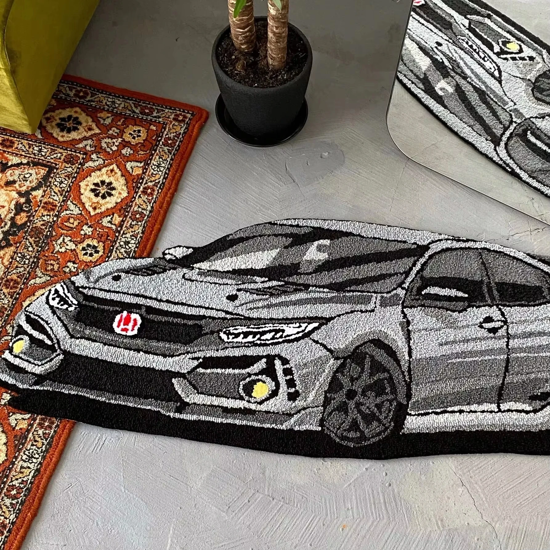 Car Area Rug Boys' room Garage Rug Printing Technology Simple Housewarming Gift Handmade Non-Slip Decorative Carpet