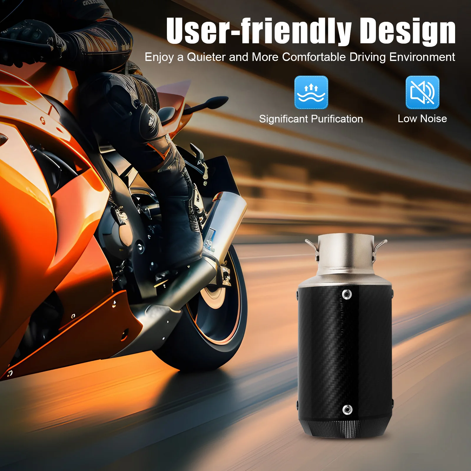 

Universal Motorcycle Exhaust Pipe 2 Inch Carbon Fiber Muffler Muffler Silencer for Dirt Bike Scooter ATV