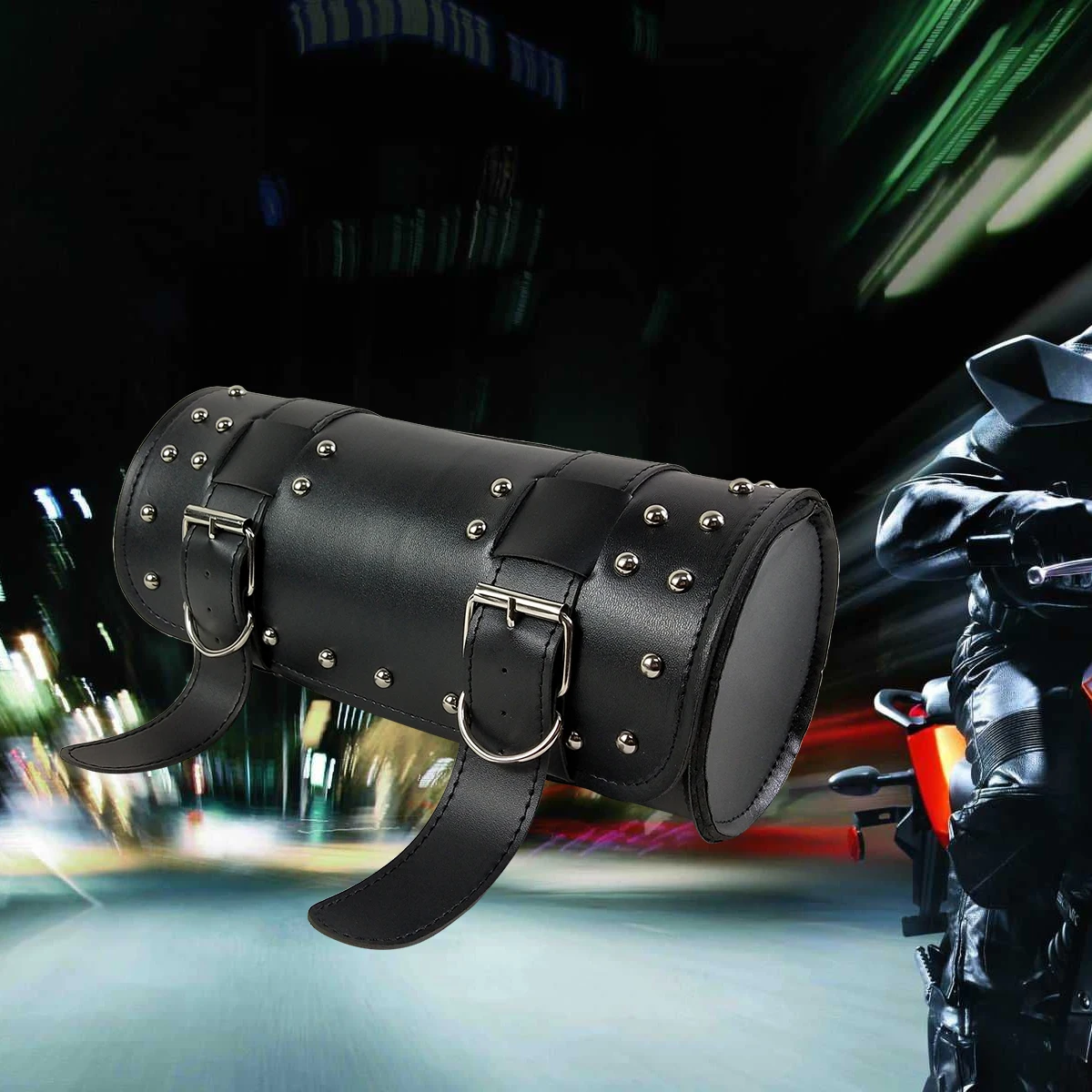 

Motorcycle H Bag Tool Kit Package Holder Waterproof Cruiser Pack Tail Luggage Storage Motorcycle Bag PU Durable
