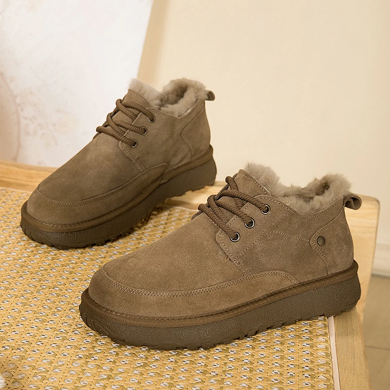 

Men’s Thermal Winter Footwear, Faux Fur & Waterproof, One-Click Slip-On for New Year’s Brunch & Snowy Streets