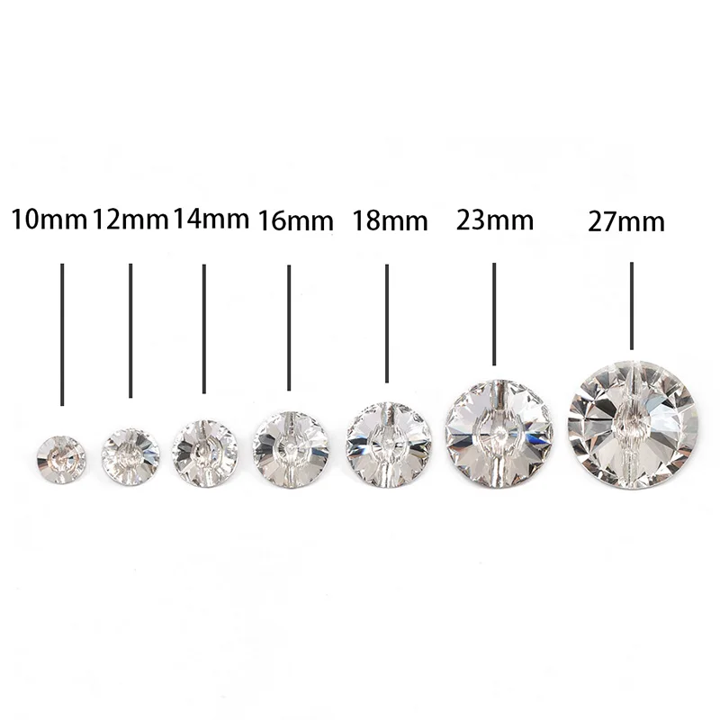 3015 Rivoli All Sizes Crystal Buttons Rhinestones Buttons for Clothes Accessoires Couture Sewing On Stones For Clothing