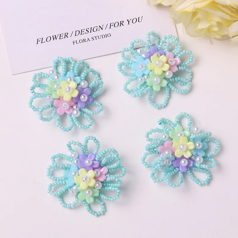 Shoe Charms 1 Piece Handmade Beaded Spring Vibrant Pastel Flower Petal DIY Decorative for Clear Crystal Clog Sandals