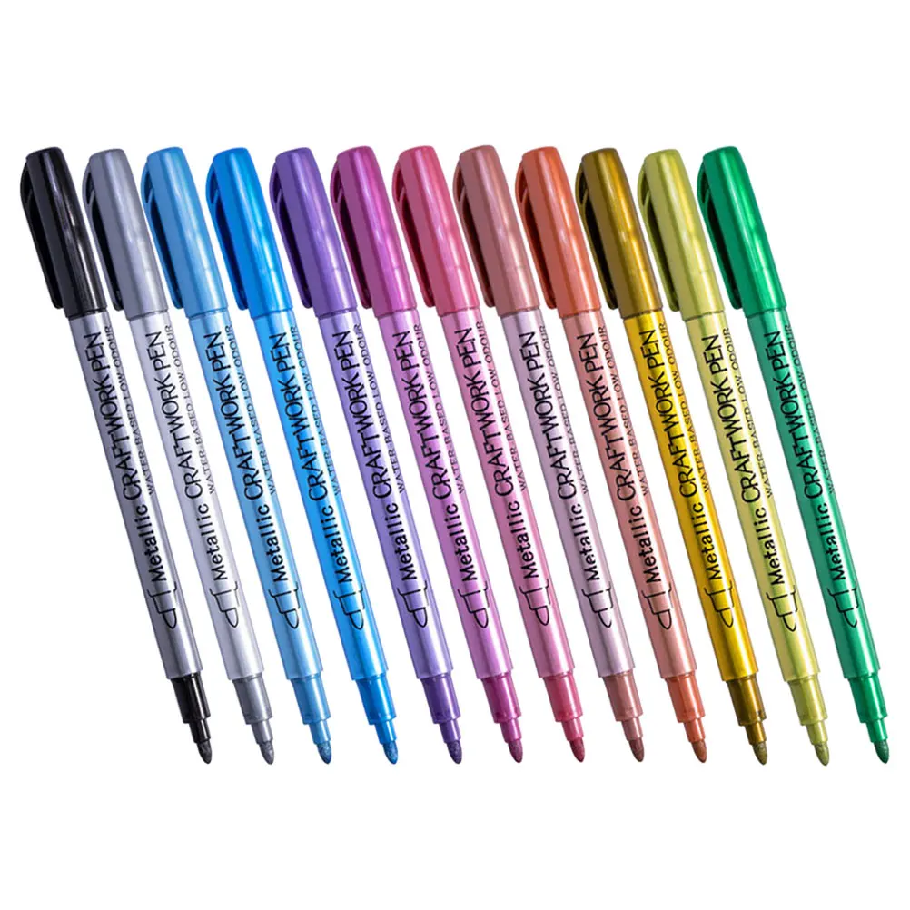 

12pcs Seal Metallic Color Wax Seal Pen Paint Markers Acrylic Fabric Oil DIY Art Supplies Smooth Writing