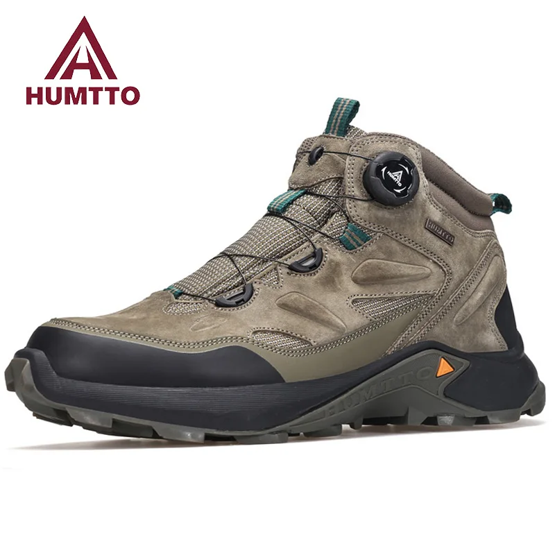 

HUMTTO 2023 Hiking Boots Men Cow Leather men trekking shoes Outdoor Sport casual Climbing Mountain Hunting Walking Sneakers