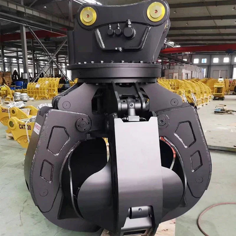 Hydraulics Orange Peel Grab Steel Scrap Wood Clamshell Rope Iron Garbage Rotary Cylinder Crane Parts Hot Sale