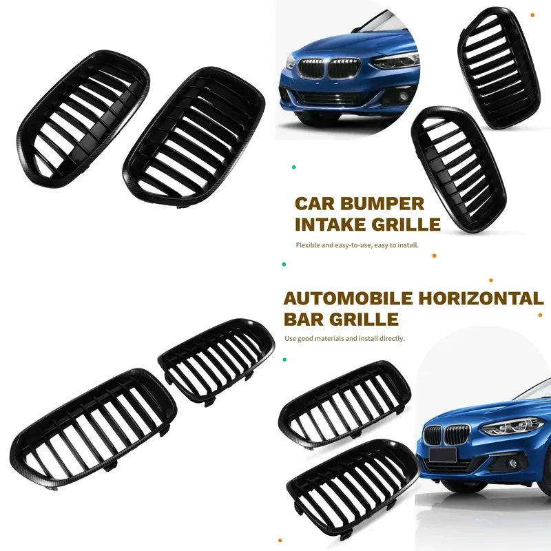 Carbon Fiber Style 2X Front Kidney Grille Bumper Grille for BMW F52 1 Series 4D 2016-2020 Car Accessories