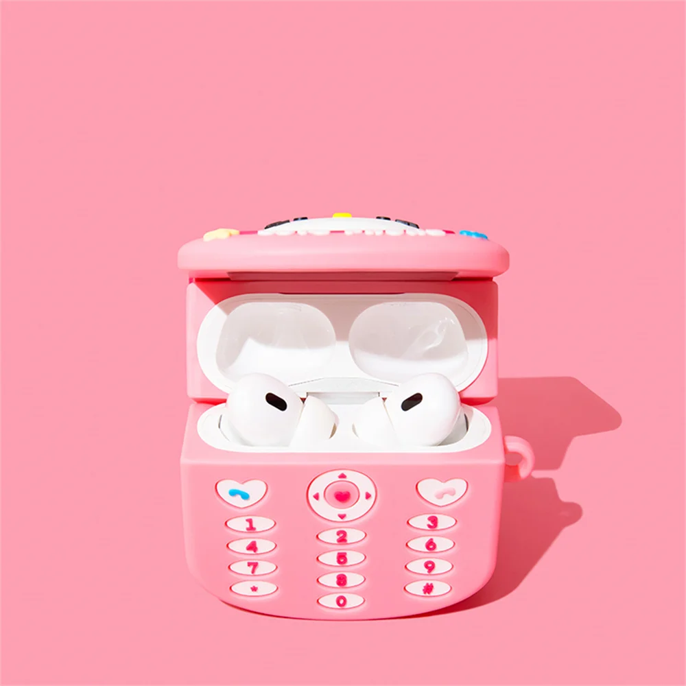 Cute Hello Kitty Flip Phone Silicone Earphone Case For Apple Airpods Pro 2 Air Pods 4 2 3 1 Wireless Headphone Protective Cover image 3