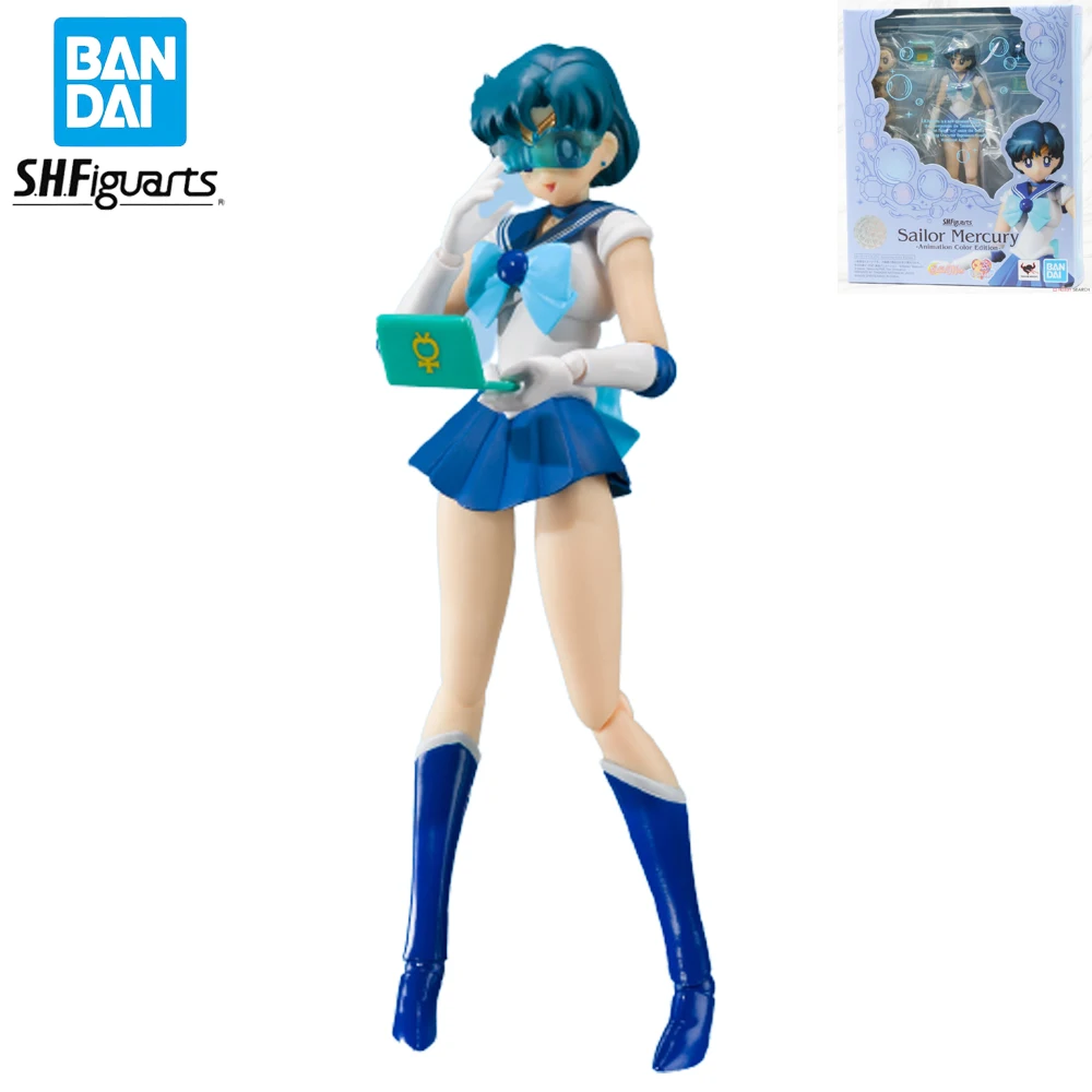 

Original Genuine Bandai S.H.Figuarts Sailor Moon Sailor Mercury Mizuno Ami Action Figure Anime Collectible Model Toy Dolls Gift