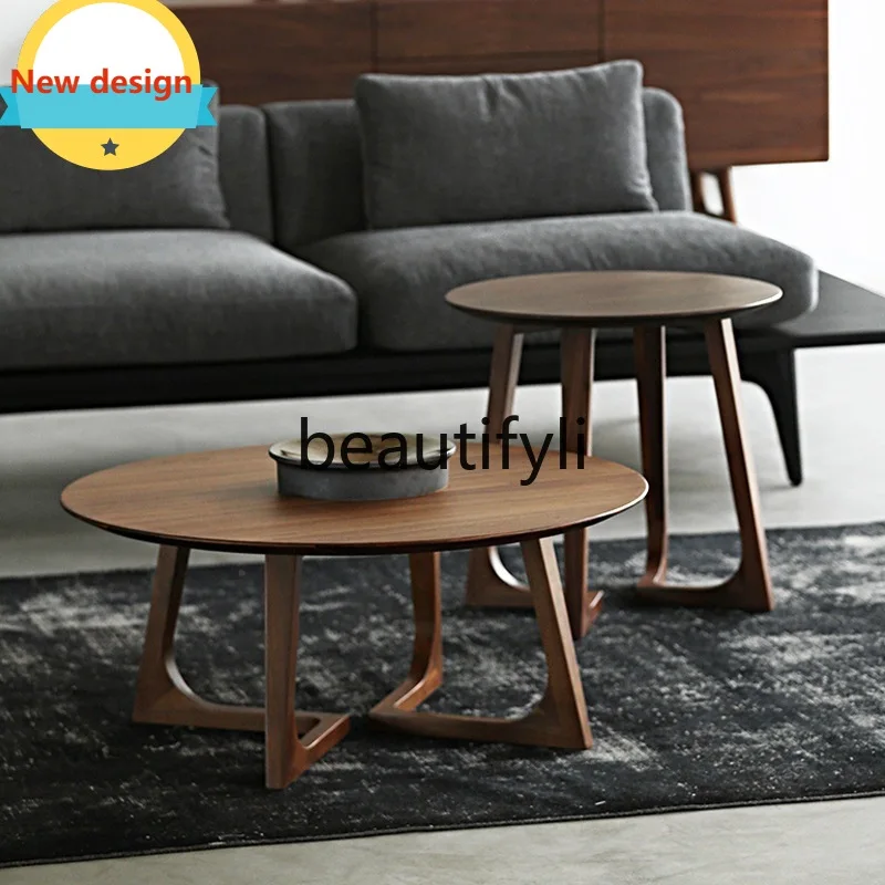 

A139 Small Coffee Table Round Table American Style Home Solid Wood Round Coffee Table Set Small Apartment Living Room