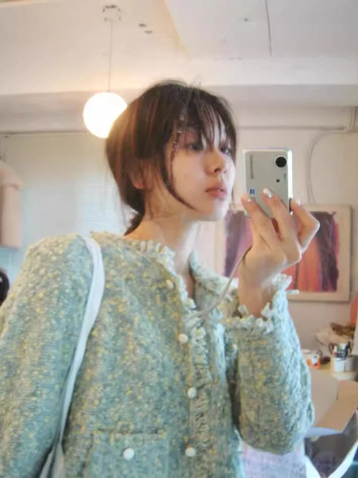 

Fletta Korean Sle Woolen Tassel Jaet Autumn Winter ort Coat Sweet Sle Straight Cut Long Sve Button Closure Color B...