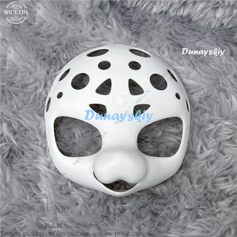 Furry Japanese Feline Lovely Canine Animal With Skull Animal Head Front Face DIY Accessories Fursuit Halloween Party Woman Man