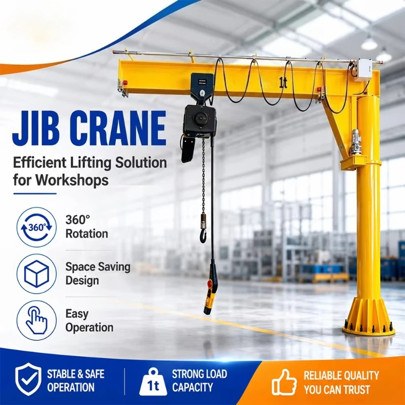 Heavy Duty Column Mounted 360° Rotation Jib Crane 1Ton 5Ton 10Ton  Industrial Workshop Material Lifting Equipment