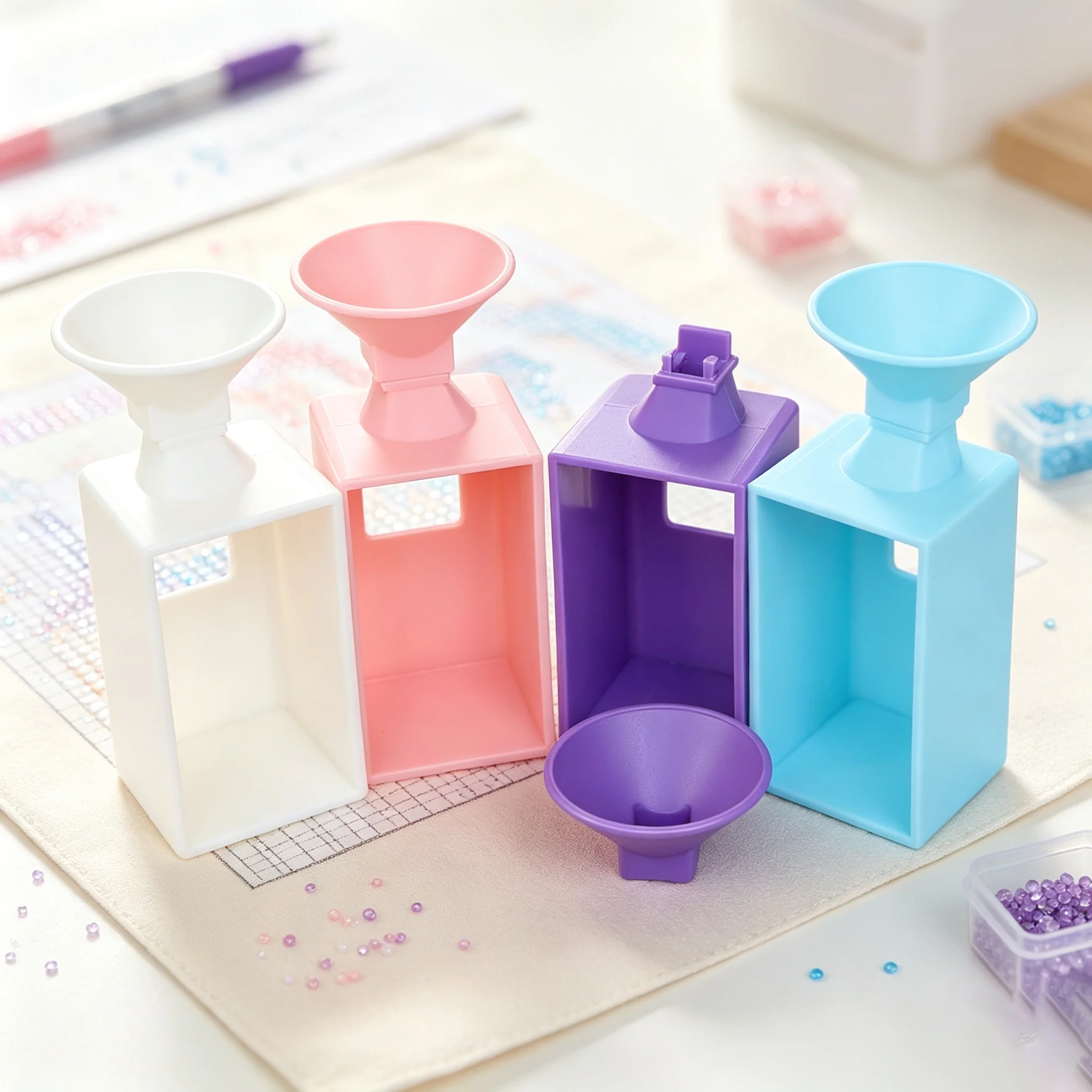 Diamond Painting Tool Storage Box, Removable Funnel Bead Sorter, Bead Sorting and Storage Box for Diamond Painting