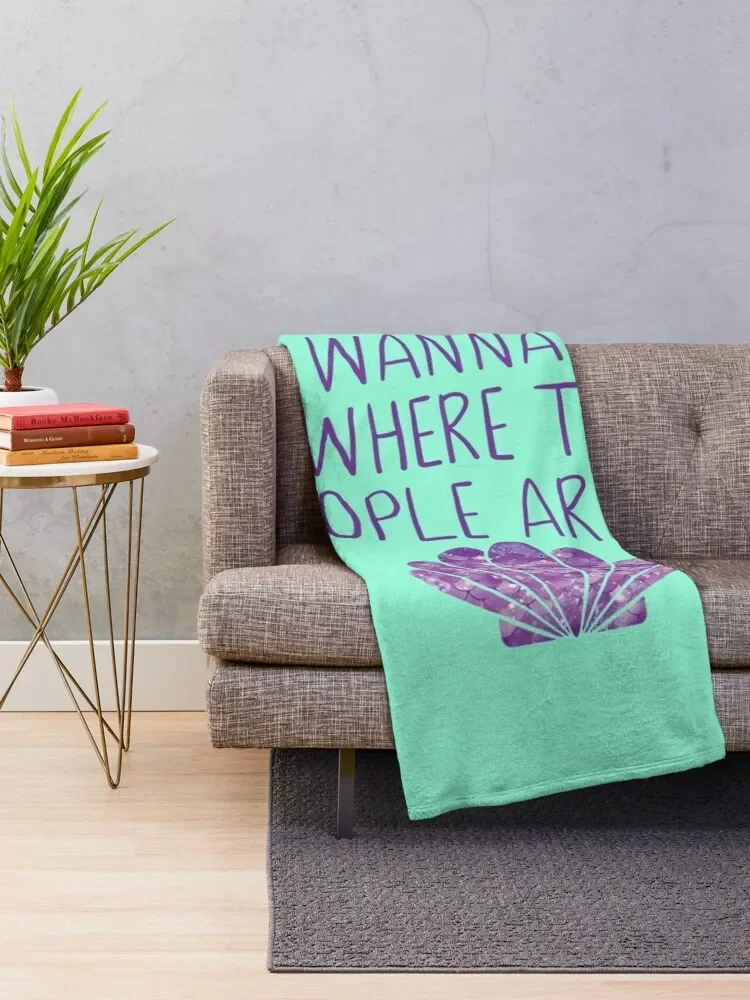 I Wanna Be Where The People Aren't Mermaid Throw Blanket Decorative Throw christmas decoration Blankets